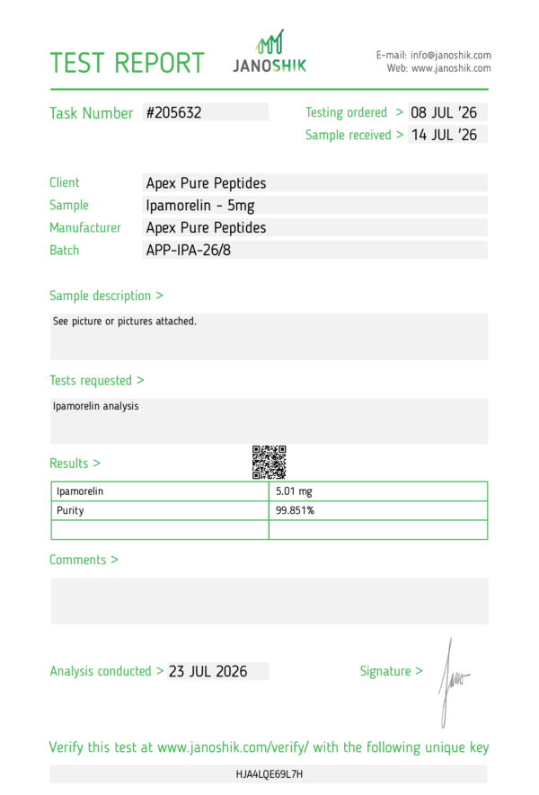 COA-IPA Ipamorelin 5mg