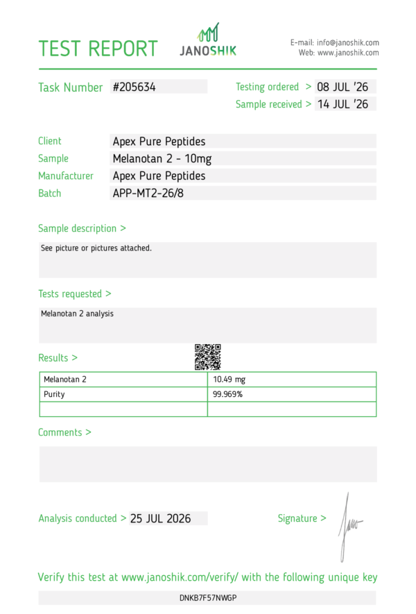COA-MT2 Melanotan 2 10mg